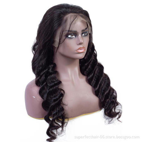 Hot Sale 13x4 Lace Front Human Hair Wigs Pre Plucked Loose Deep Wave Wig With Baby Hair Brazilian Remy 150% Density